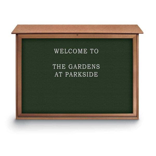 Indoor Enclosed Combo Board, 42"x32", Satin Frame/Burgundy & Black